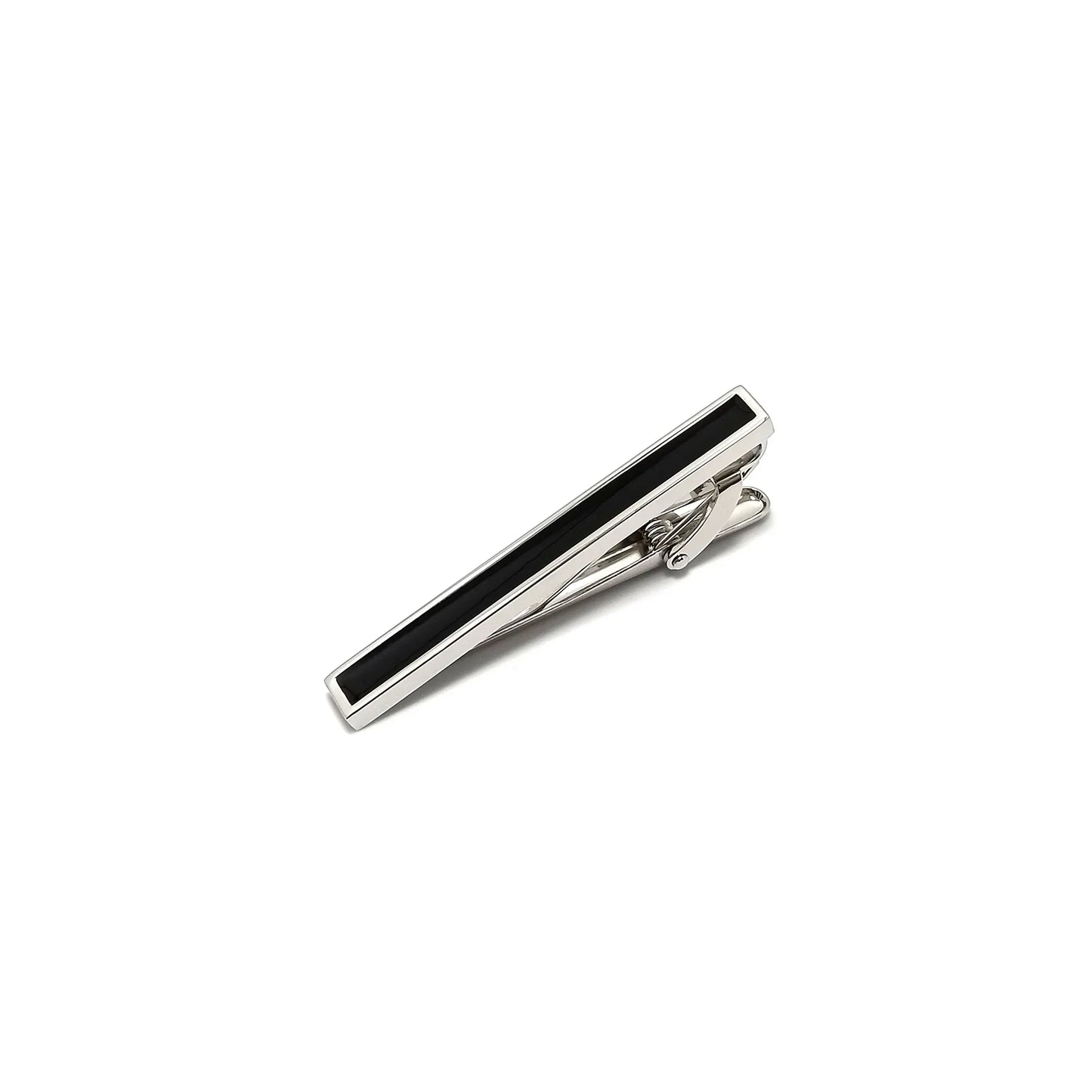 Wyrd Silver & Black Cufflinks & Tie-Bar Set