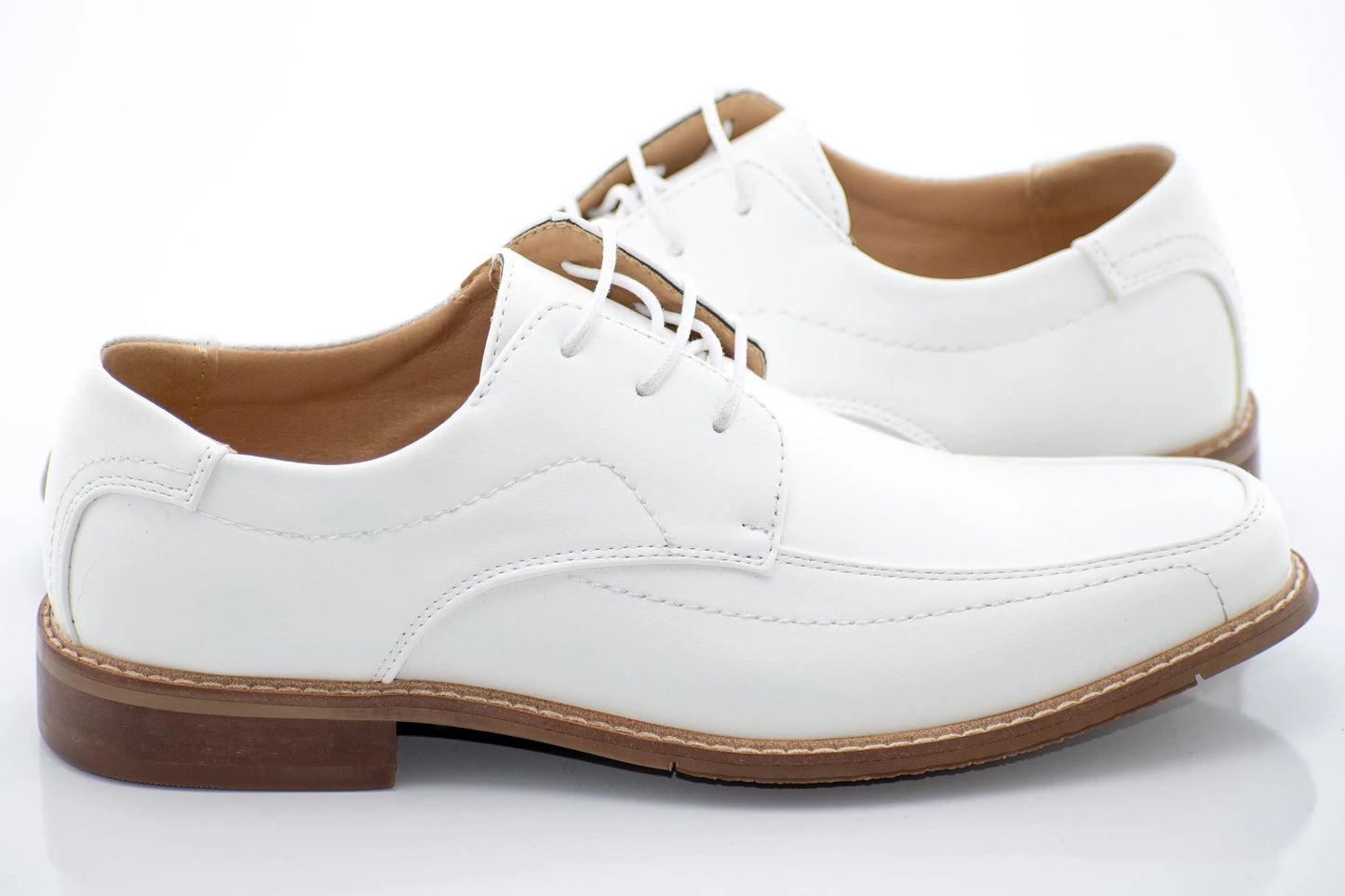 White Lace-Up Derby Dress Shoes