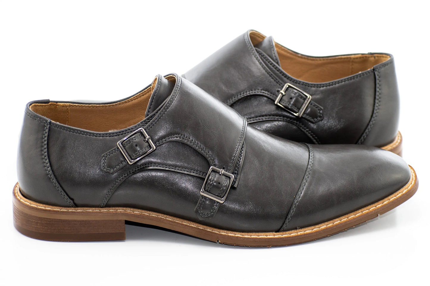 Charcoal Double Monk Strap Dress Shoe