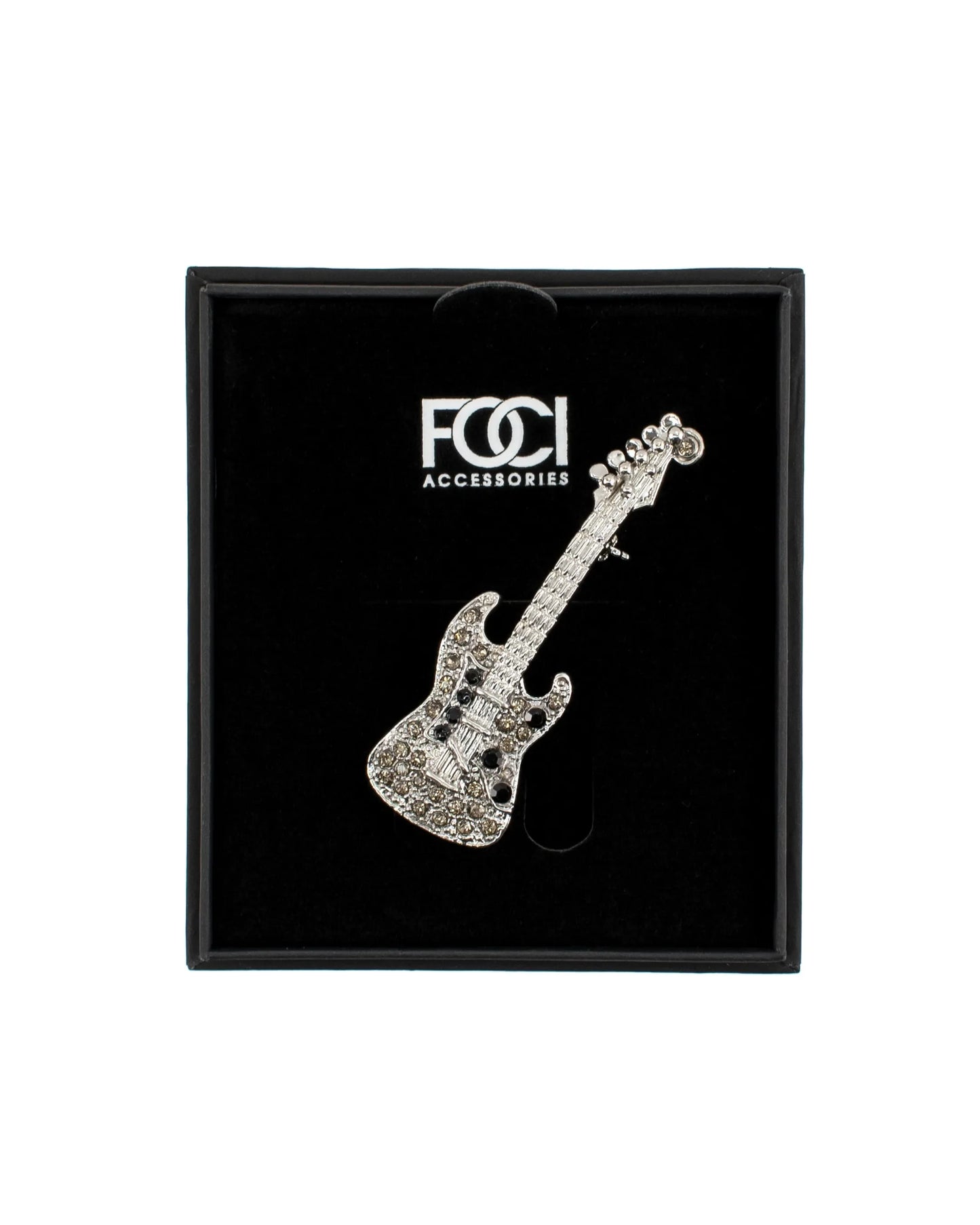 Crystal Electric Guitar Lapel Pin