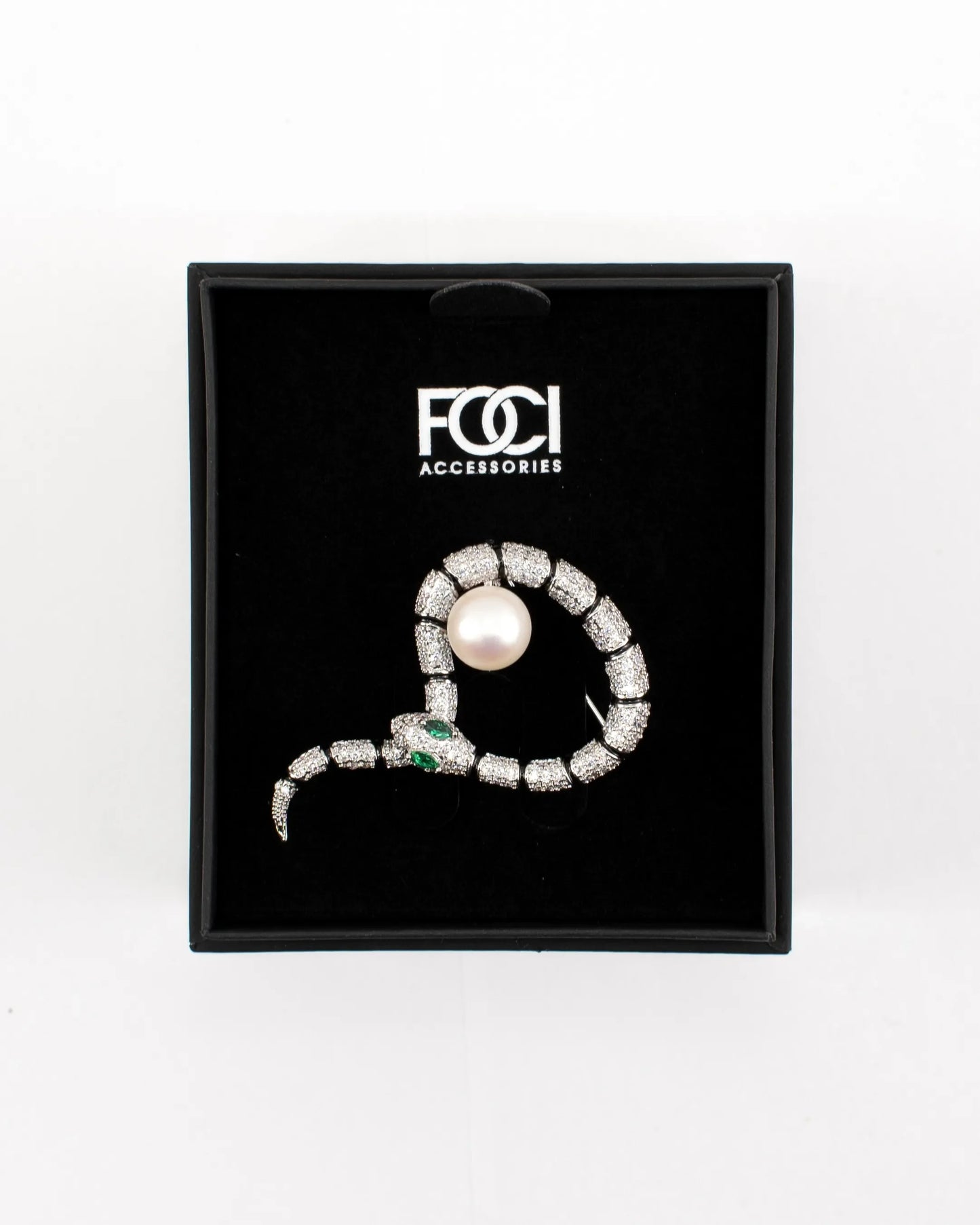 Crystal Serpent Pearl Lapel Pin