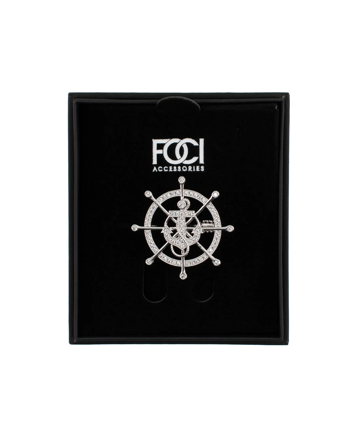 Nautical Crystal Lapel Pin