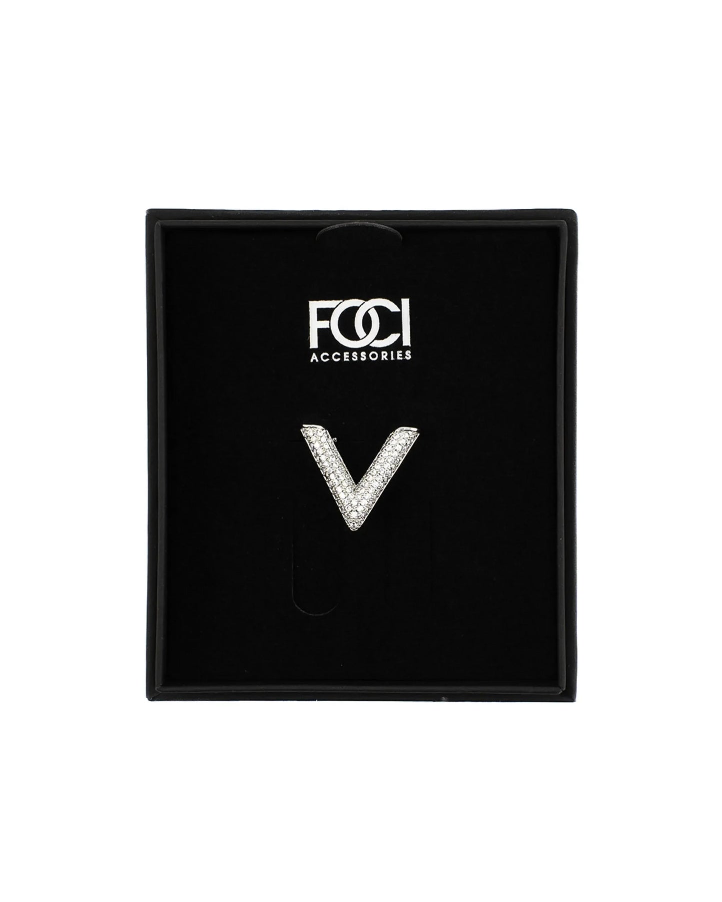 Crystal "V" Lapel Pin