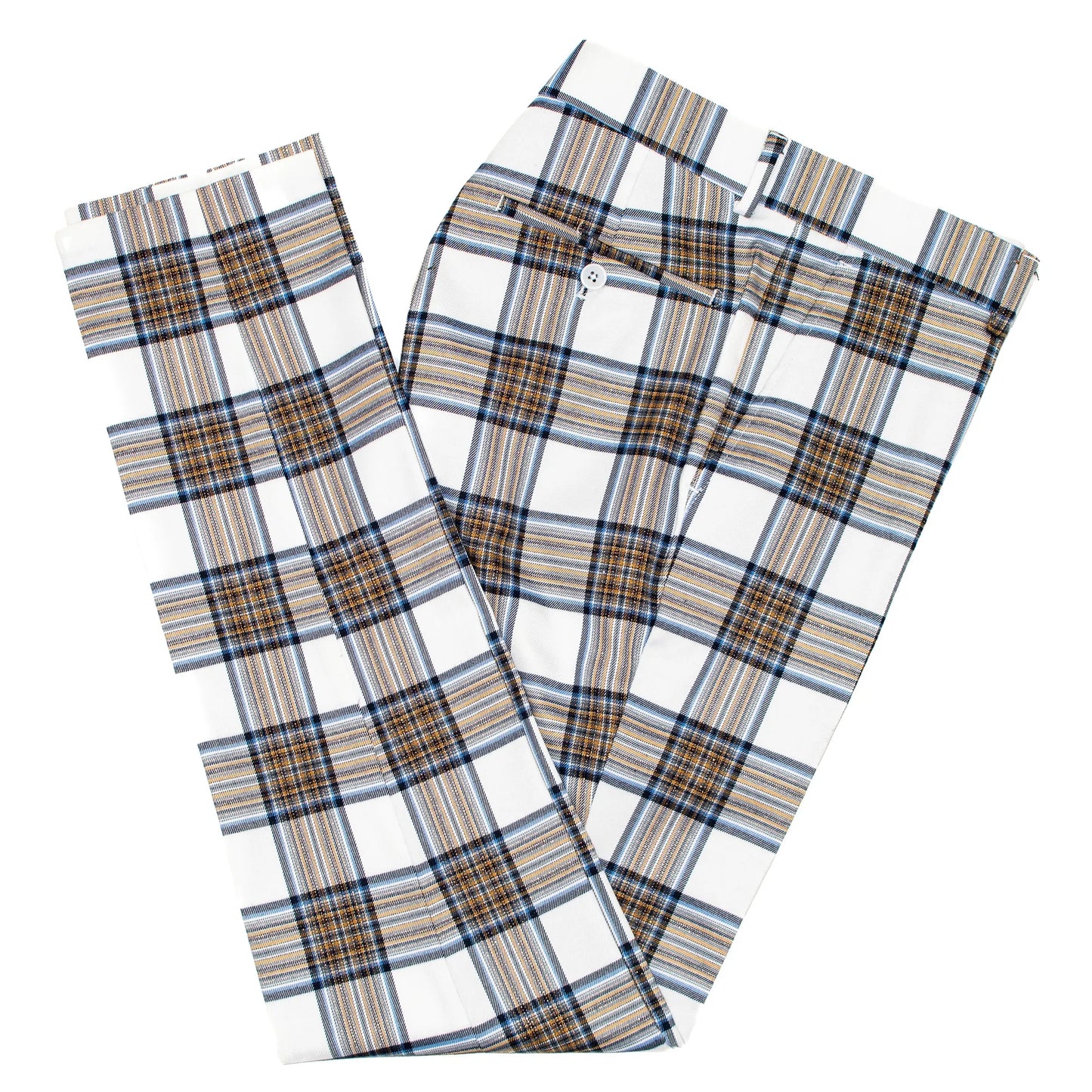 White Plaid Dress Pants