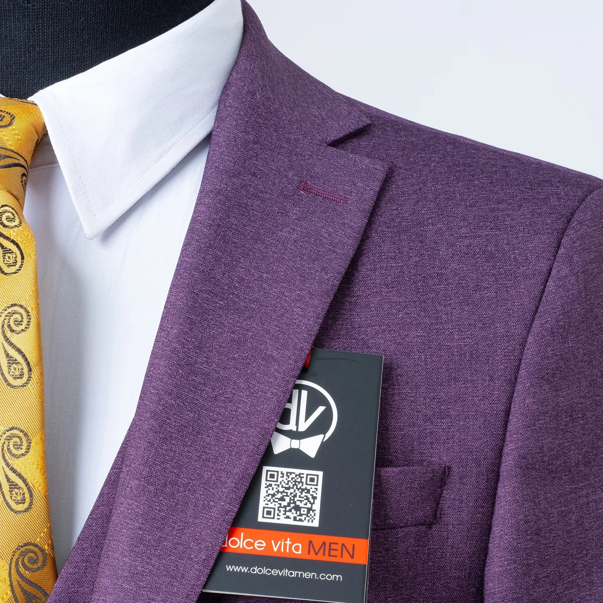 Ezekial | Eggplant Solid 3-Piece Tailored-Fit Suit