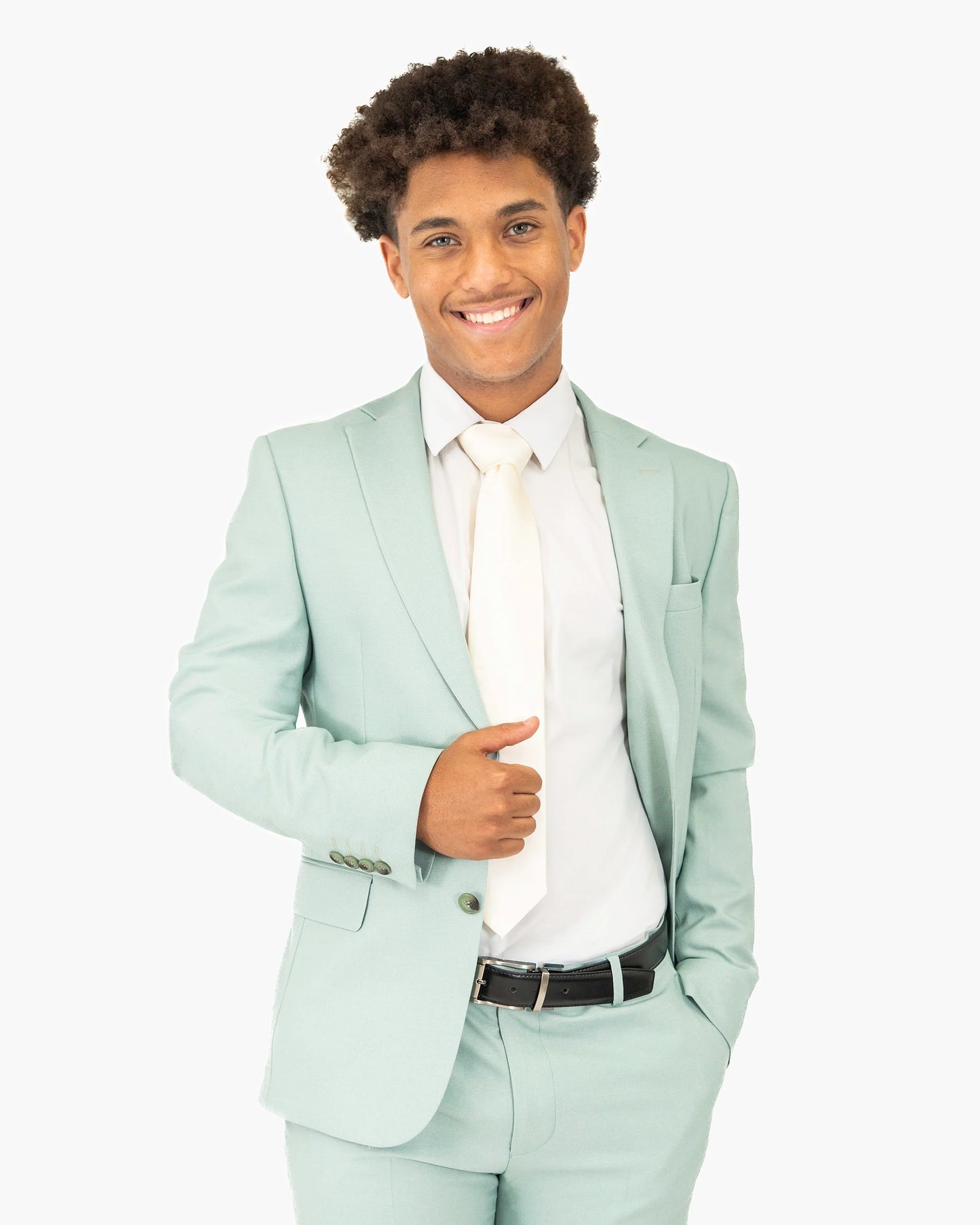 Ezekial | Mint Solid 3-Piece Tailored-Fit Suit