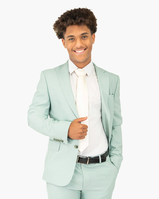Ezekial | Mint Solid 3-Piece Tailored-Fit Suit