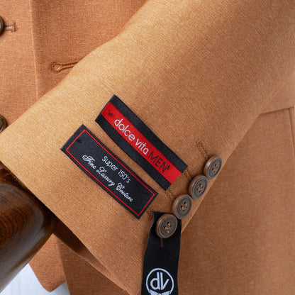 Ezekial | Mocha Solid 3-Piece Tailored-Fit Suit