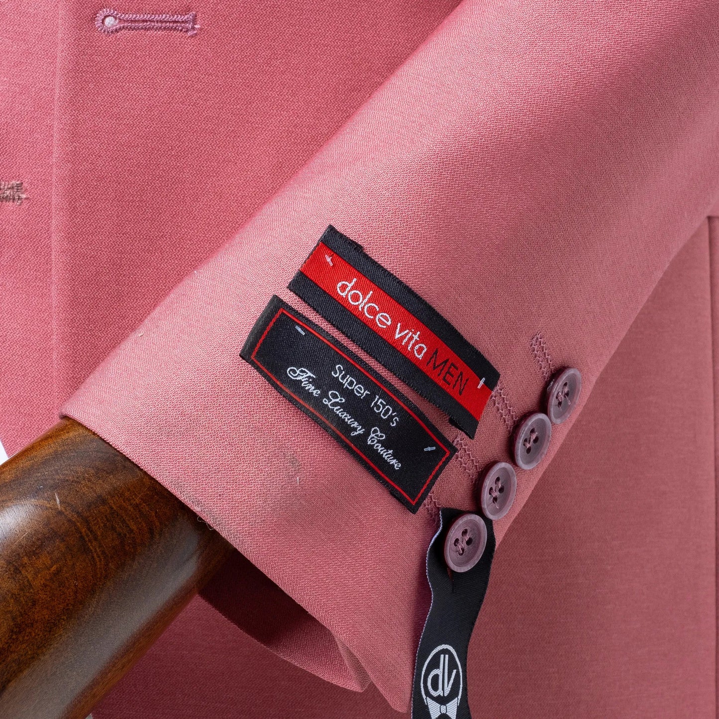 Ezekial | Rose Solid 3-Piece Tailored-Fit Suit
