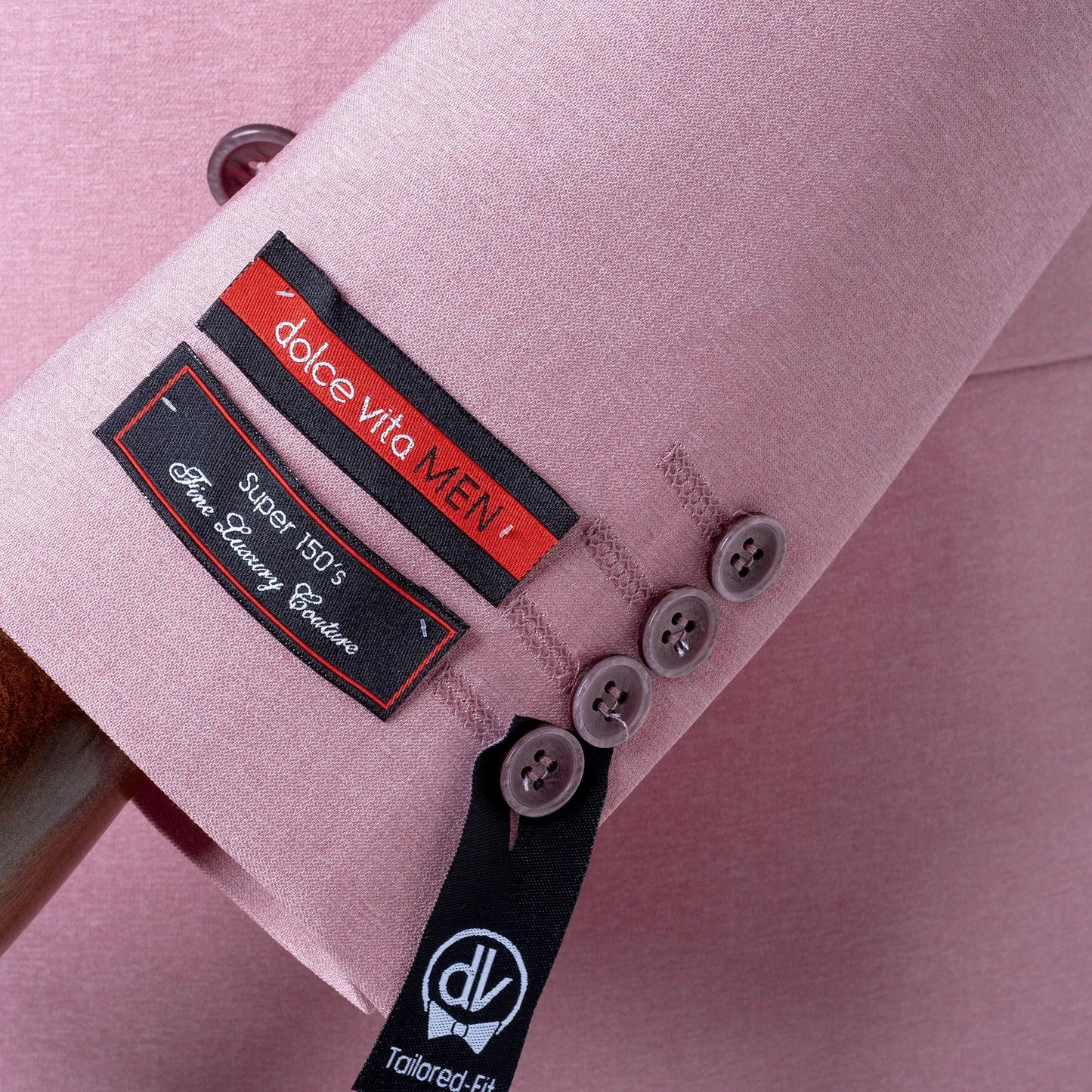 Dutch | Dusty Rose Double-Breasted 2-Piece Tailored-Fit Suit