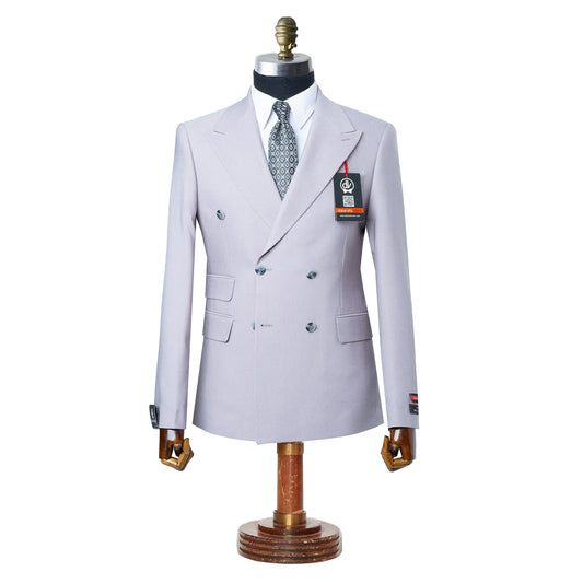 Dutch | Gray Double-Breasted 2-Piece Tailored-Fit Suit