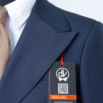 Dutch | Navy Blue Double-Breasted 2-Piece Tailored-Fit Suit