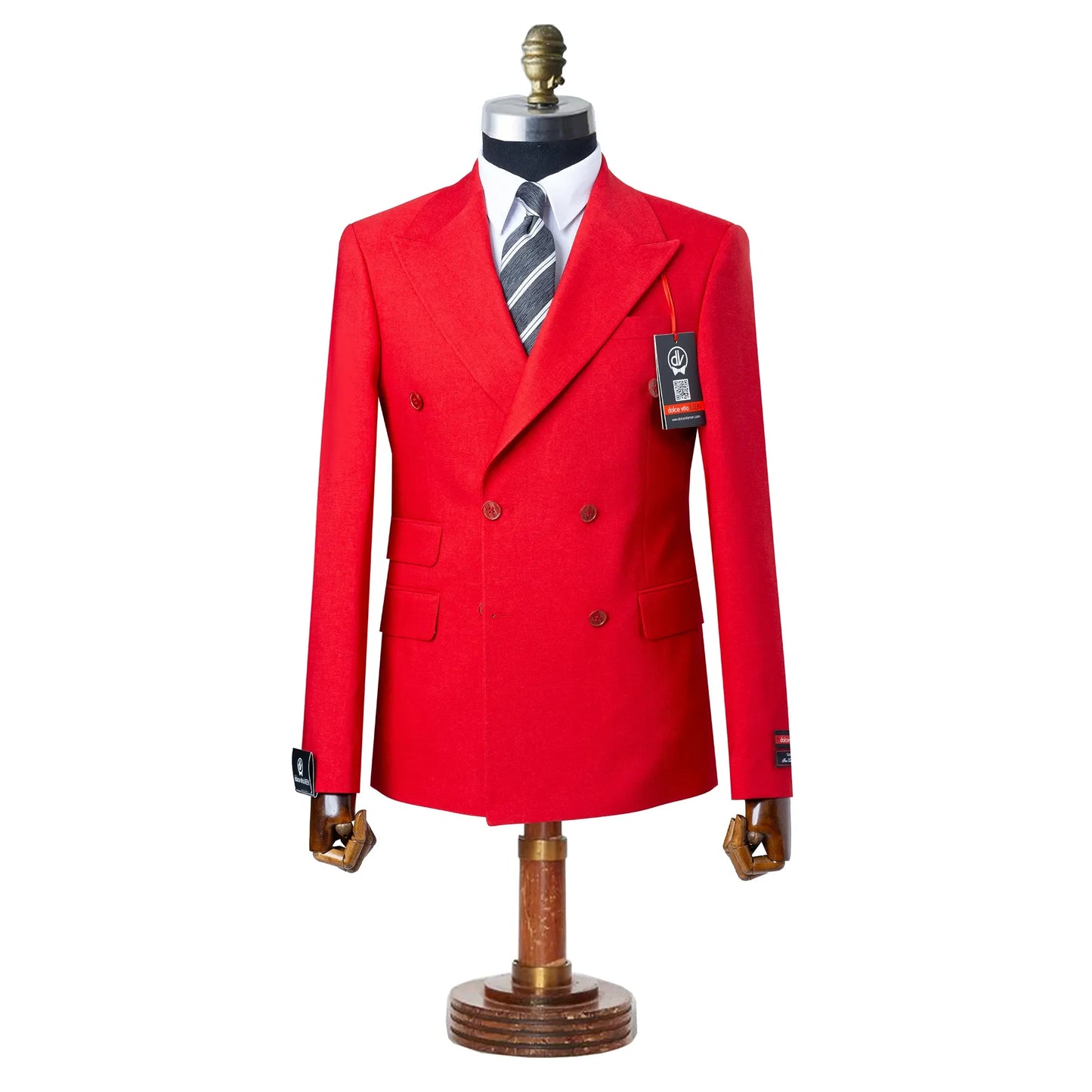 Dutch | Red Double-Breasted 2-Piece Tailored-Fit Suit