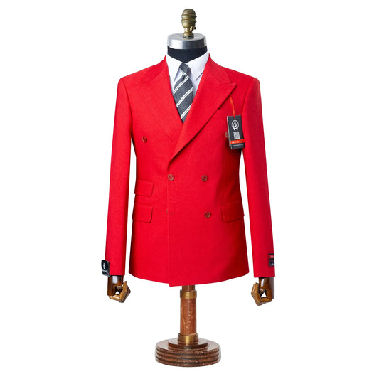 Dutch | Red Double-Breasted 2-Piece Tailored-Fit Suit