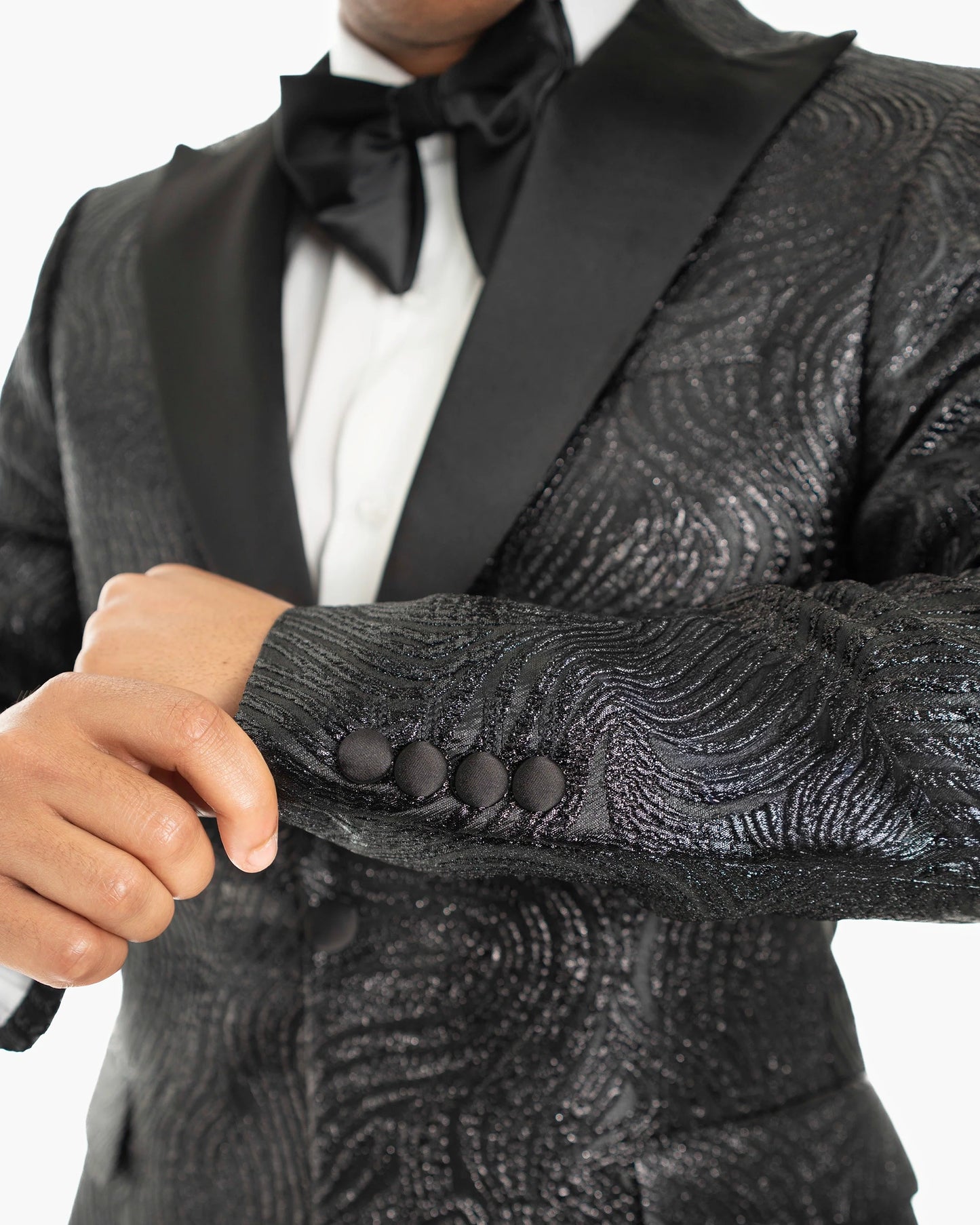 Orlando | Black Paisley Tailored-Fit Jacket