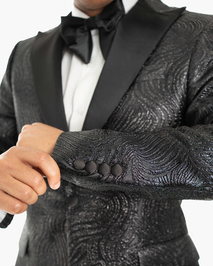 Orlando | Black Paisley Tailored-Fit Jacket