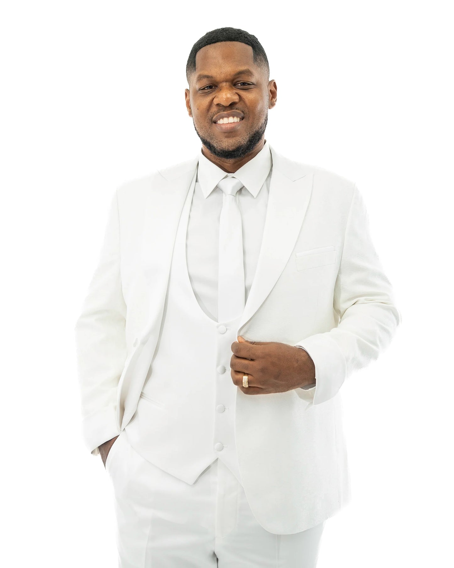 Julius | White Floral 3-Piece Tailored-Fit Tuxedo