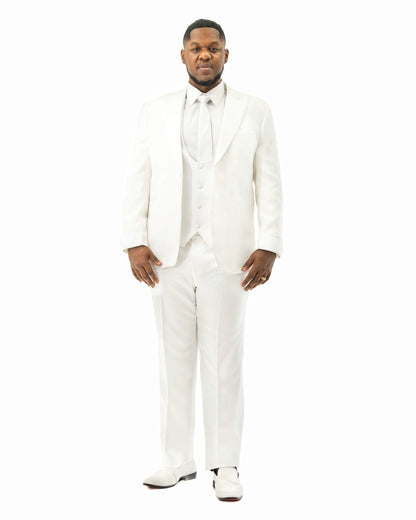 Julius | White Floral 3-Piece Tailored-Fit Tuxedo