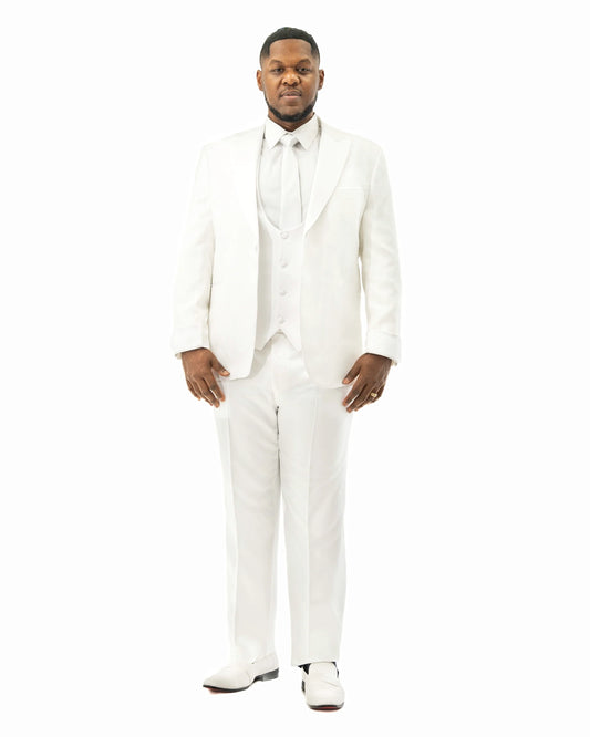 Julius | White Floral 3-Piece Tailored-Fit Tuxedo