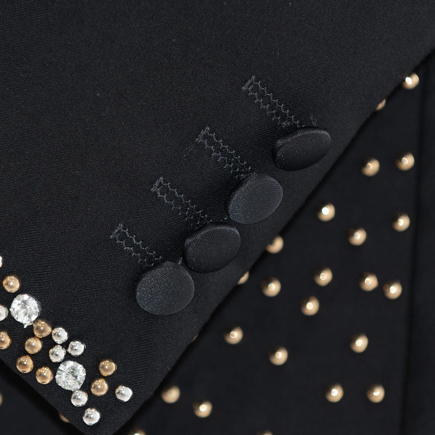 Black 3-Piece Slim-Fit Tuxedo with Gold and Silver Accents