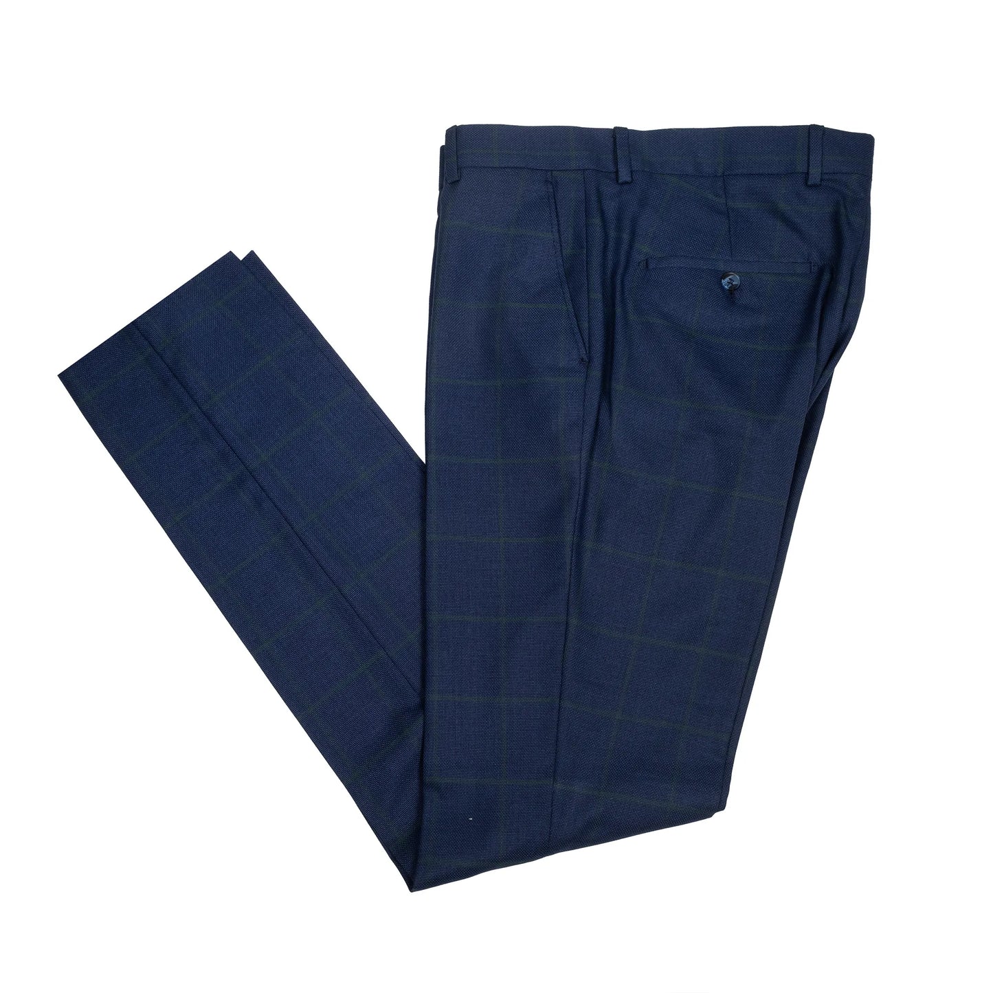 Roland | Dark Navy Windowpane 3-Piece Tailored-Fit Suit
