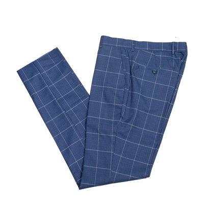 Roland | French Blue Windowpane 3-Piece Tailored-Fit Suit