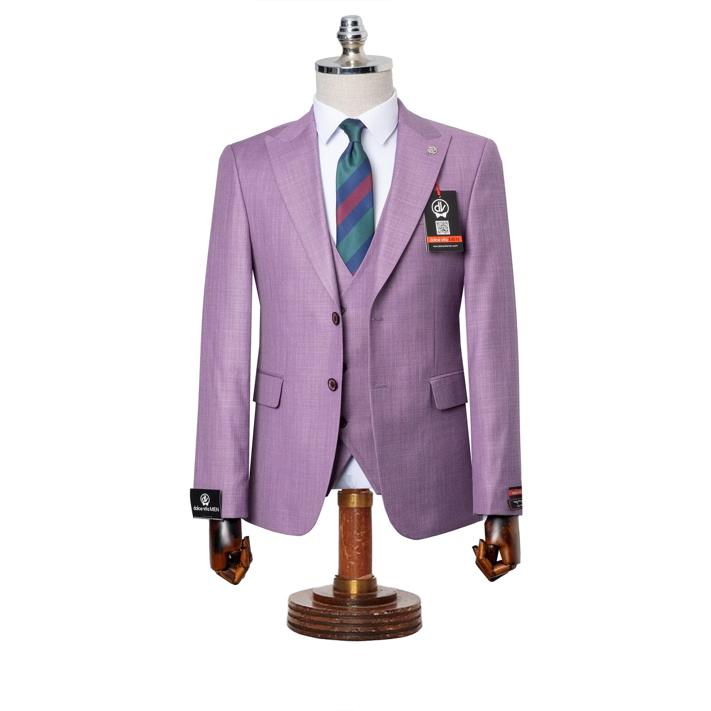 Vincenzo | Lilac 3-Piece Tailored-Fit Suit