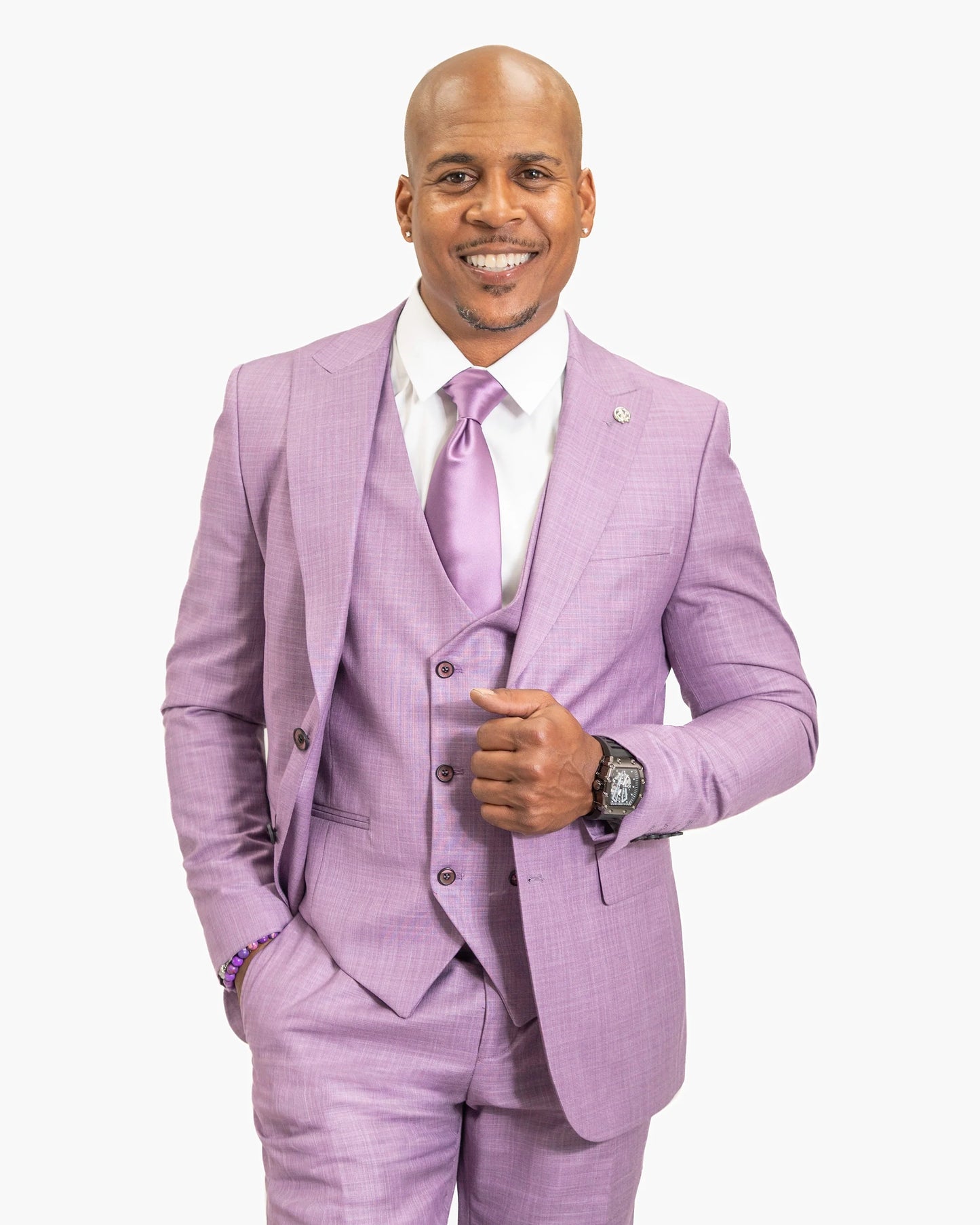 Vincenzo | Lilac 3-Piece Tailored-Fit Suit