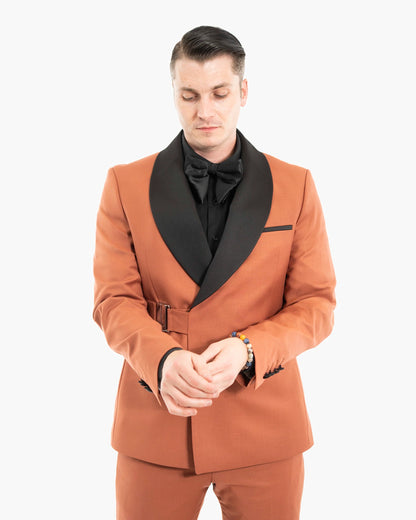 Darius | Chestnut 2-Piece Double-Breasted Tailored-Fit Tuxedo