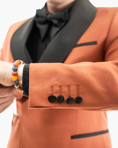 Darius | Chestnut 2-Piece Double-Breasted Tailored-Fit Tuxedo
