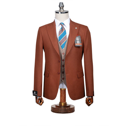 Isaac | Brown 3-Piece Tailored-Fit Suit