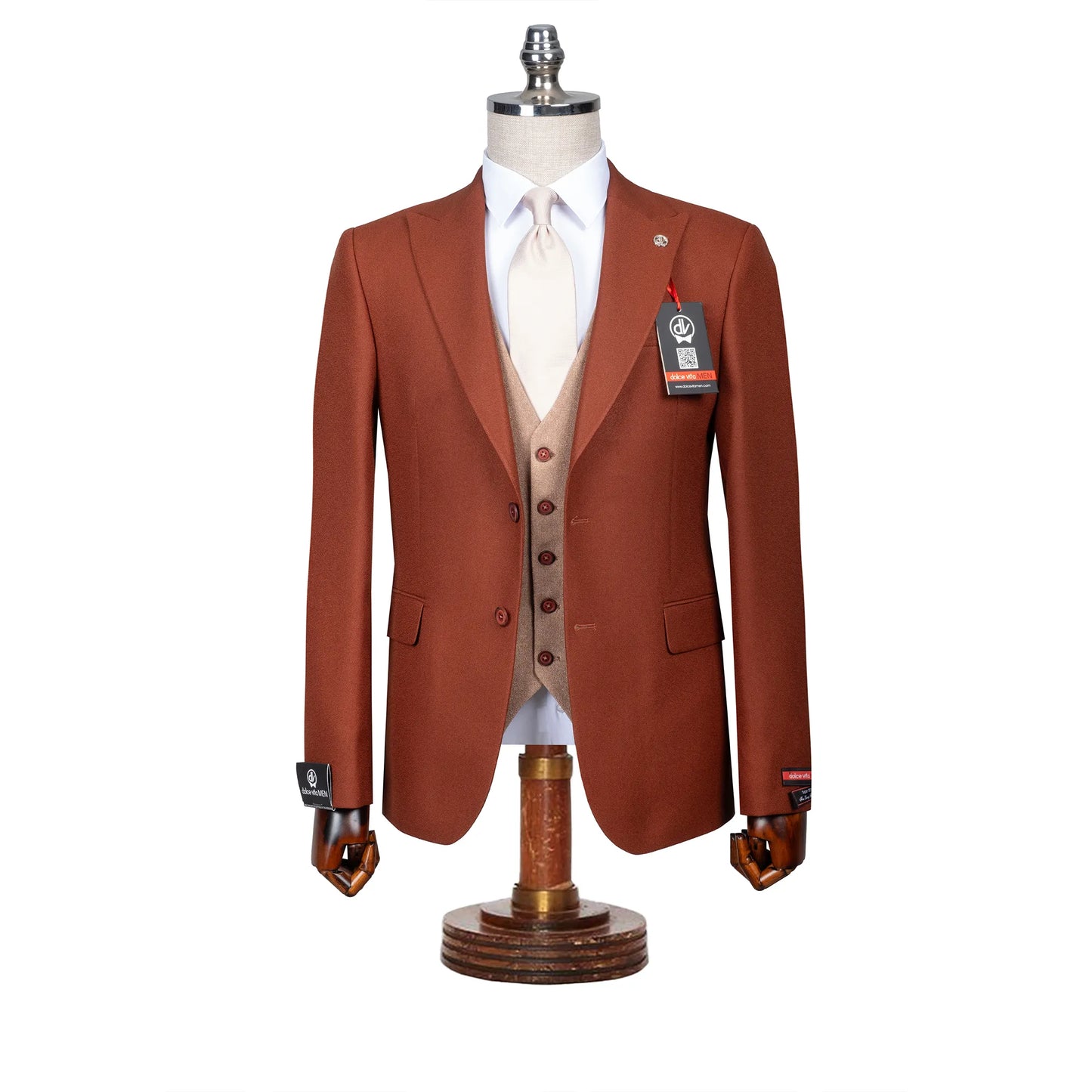 Isaac | Chocolate Brown 3-Piece Tailored-Fit Suit