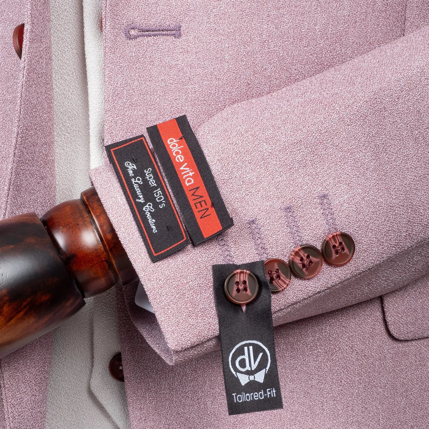 Isaac | Dusty Rose  3-Piece Tailored-Fit Suit