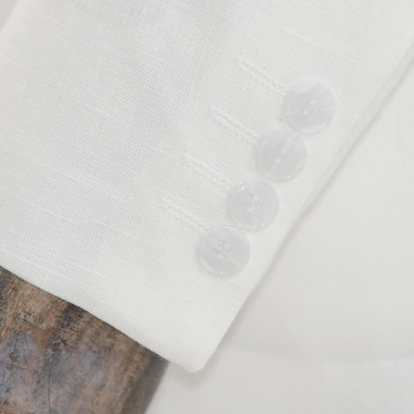 White Tailored-Fit Linen Suit