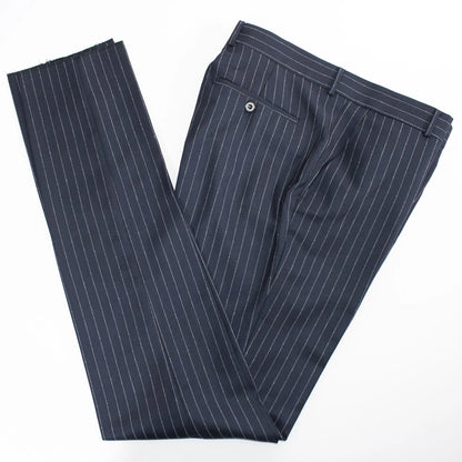 Men's Navy Blue 2-Piece Double-Breasted 6-Button Suit With Pinstripes