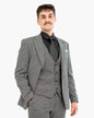 Knit Herringbone Tailored-Fit Suit with Peak Lapels