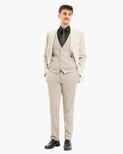 Knit Wool 3-Piece Tailored-Fit Suit