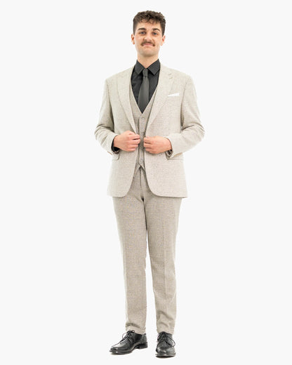 Knit Wool 3-Piece Tailored-Fit Suit