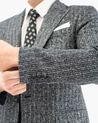 Knit Wool 3-Piece Tailored-Fit Suit