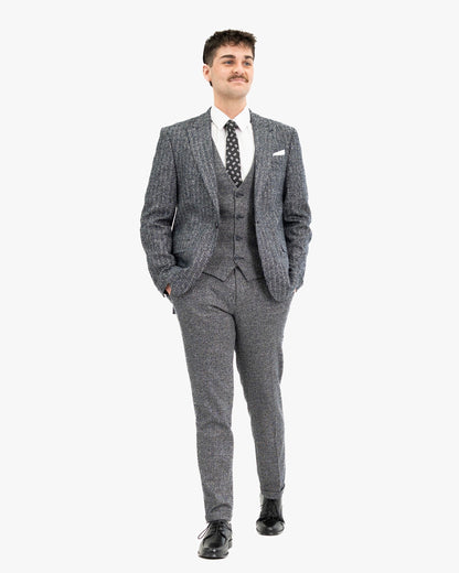Knit Wool 3-Piece Tailored-Fit Suit