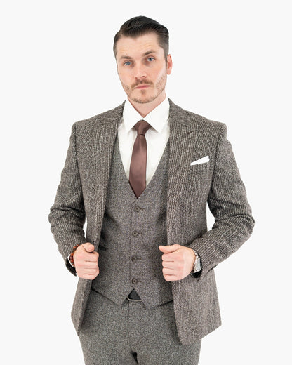 Knit Wool 3-Piece Tailored-Fit Suit
