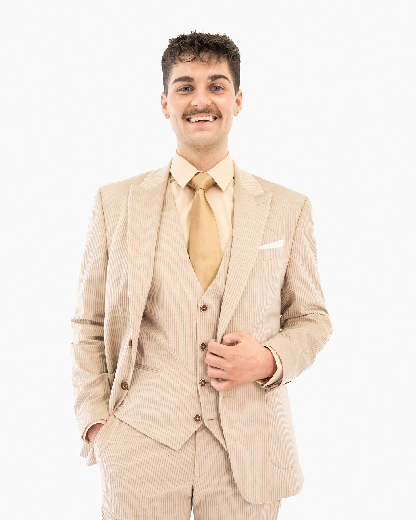Corduroy 3-Piece Tailored-Fit Suit