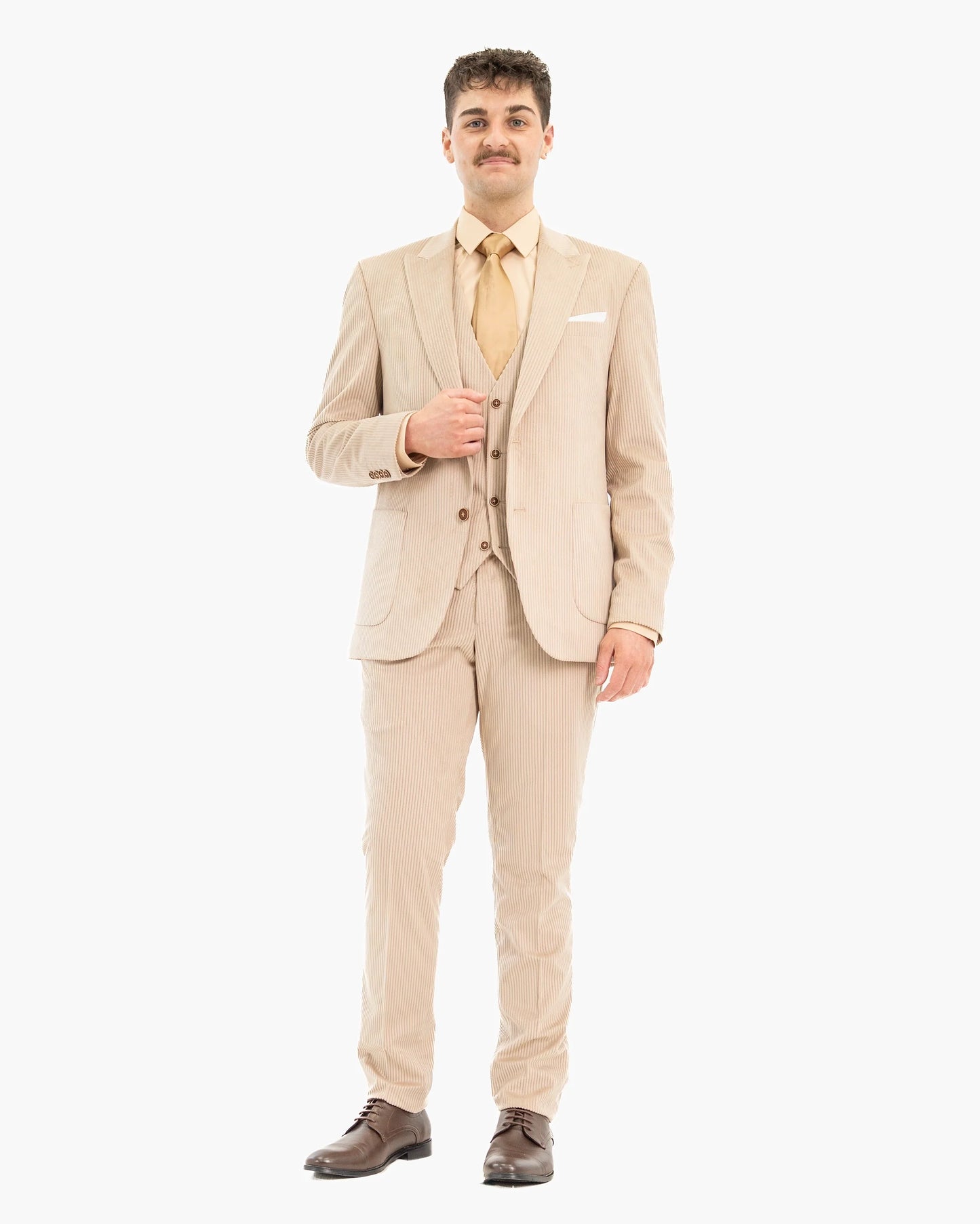 Corduroy 3-Piece Tailored-Fit Suit