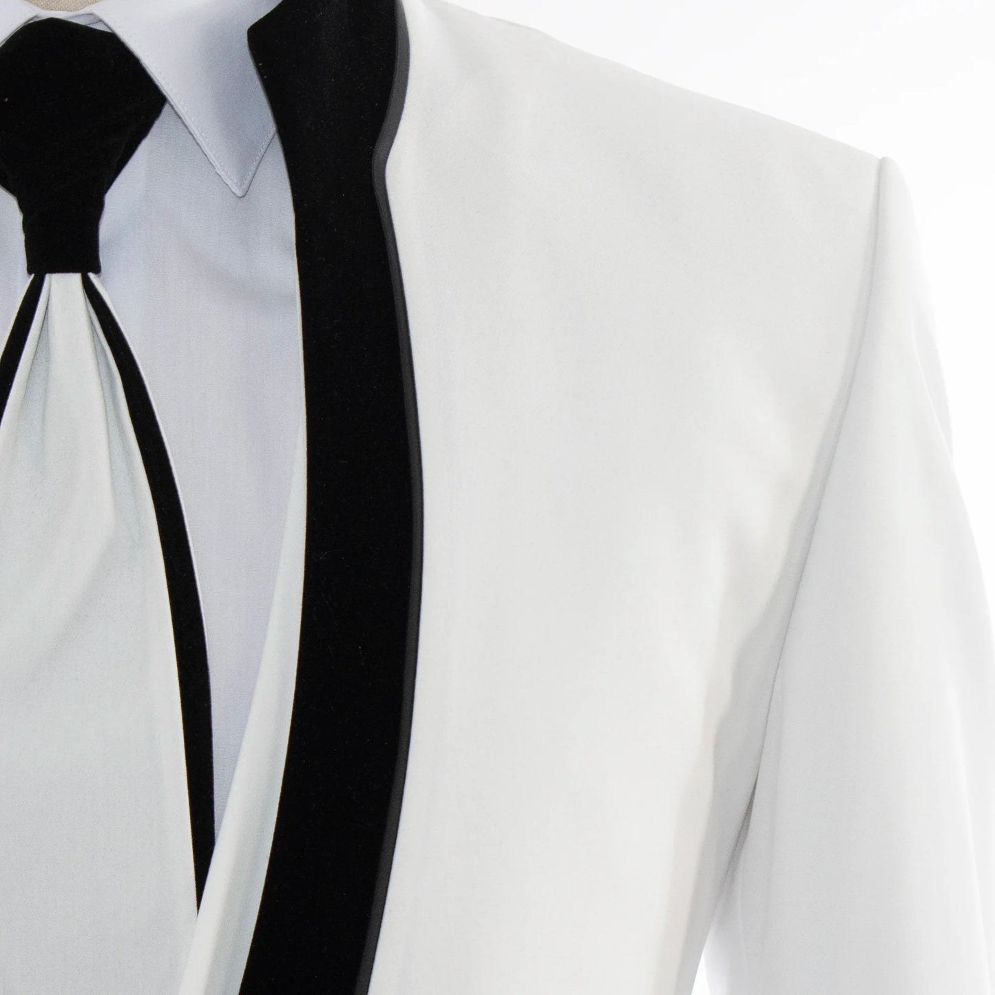 White 3-Piece Slim-Fit Tuxedo With No Lapels