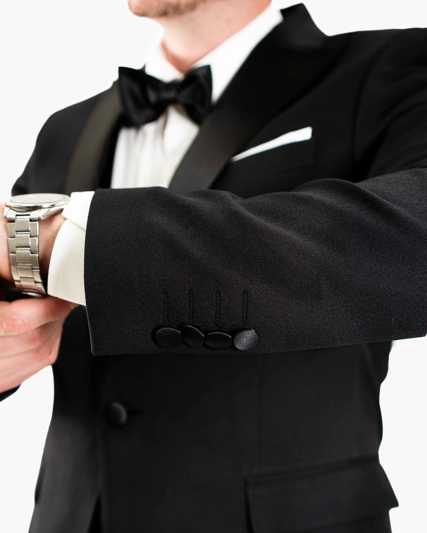 3-Piece Tailored-Fit Tuxedo with Peak Lapel