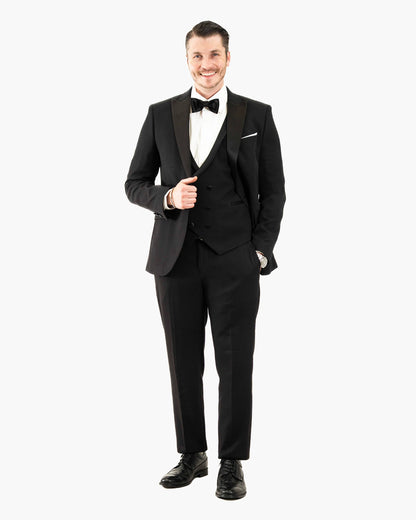 3-Piece Tailored-Fit Tuxedo with Peak Lapel