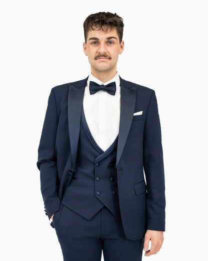 3-Piece Tailored-Fit Tuxedo with Peak Lapel