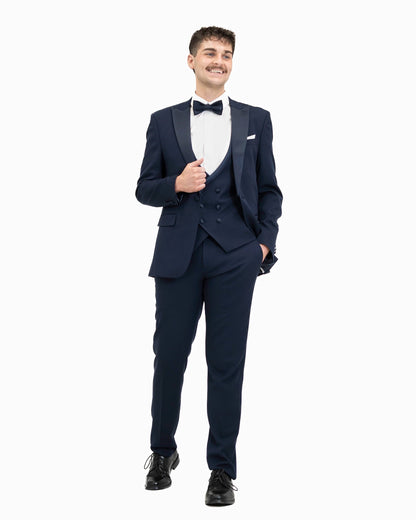 3-Piece Tailored-Fit Tuxedo with Peak Lapel