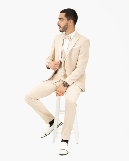 3-Piece Tailored-Fit Tuxedo with Peak Lapel