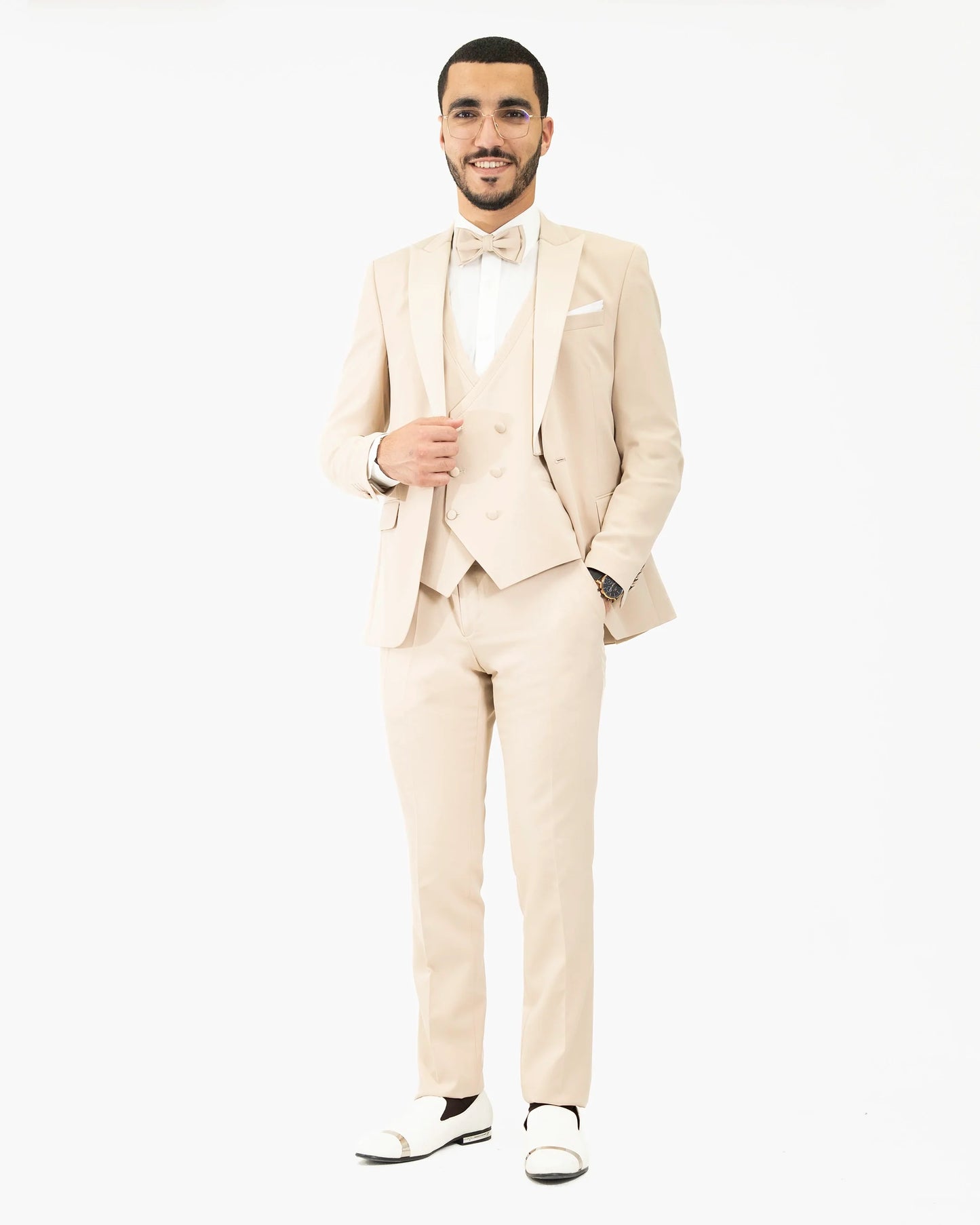 3-Piece Tailored-Fit Tuxedo with Peak Lapel